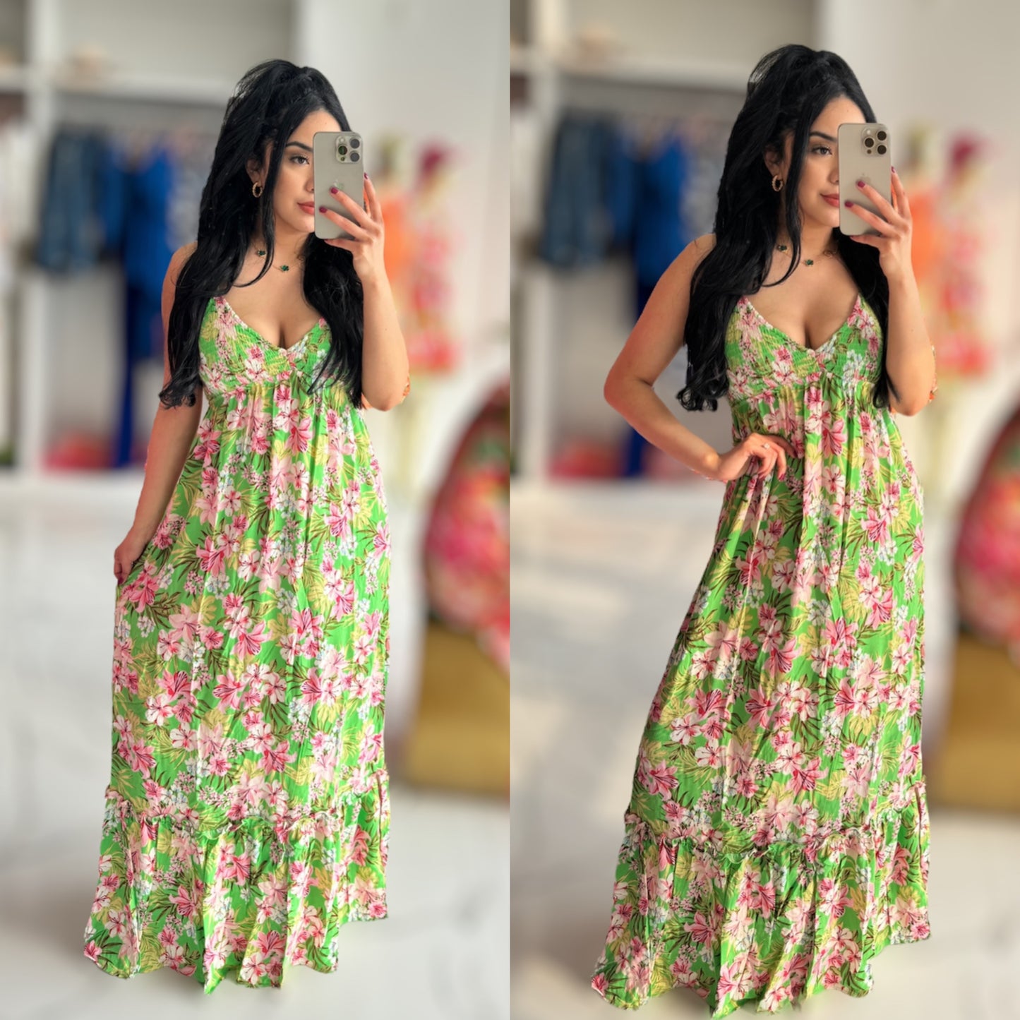 Green Floral Dress