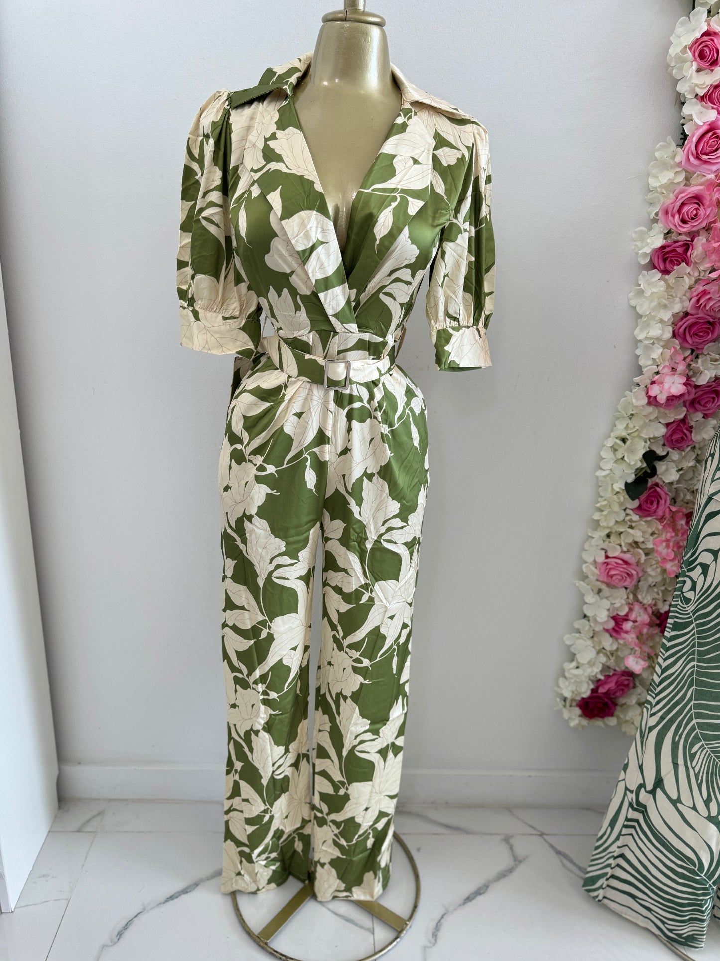 Florar Green Jumpsuit