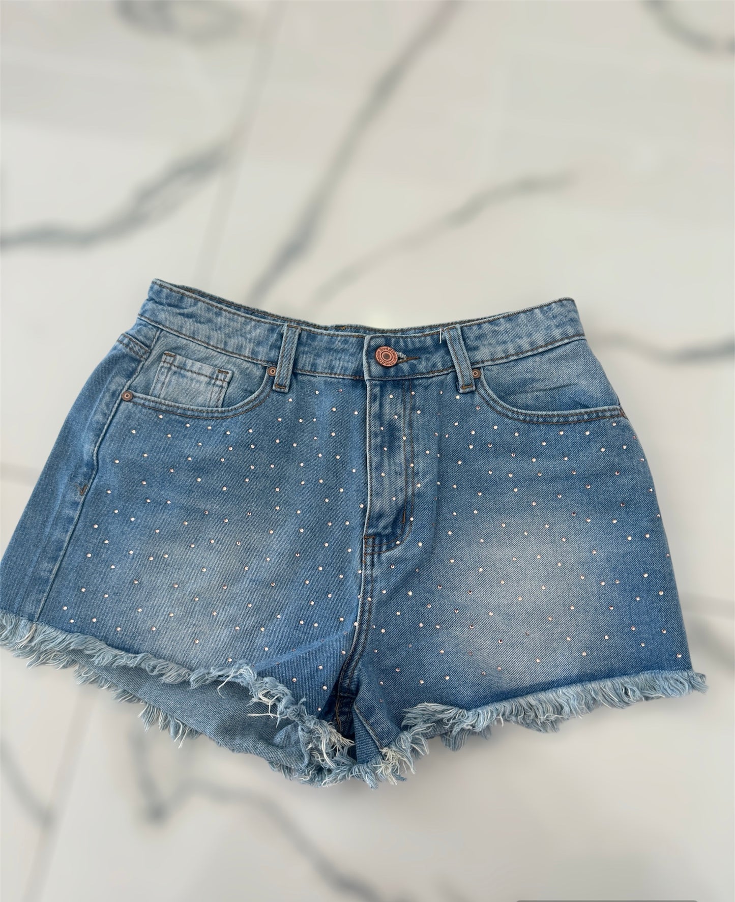 Rhinestone Denim Short