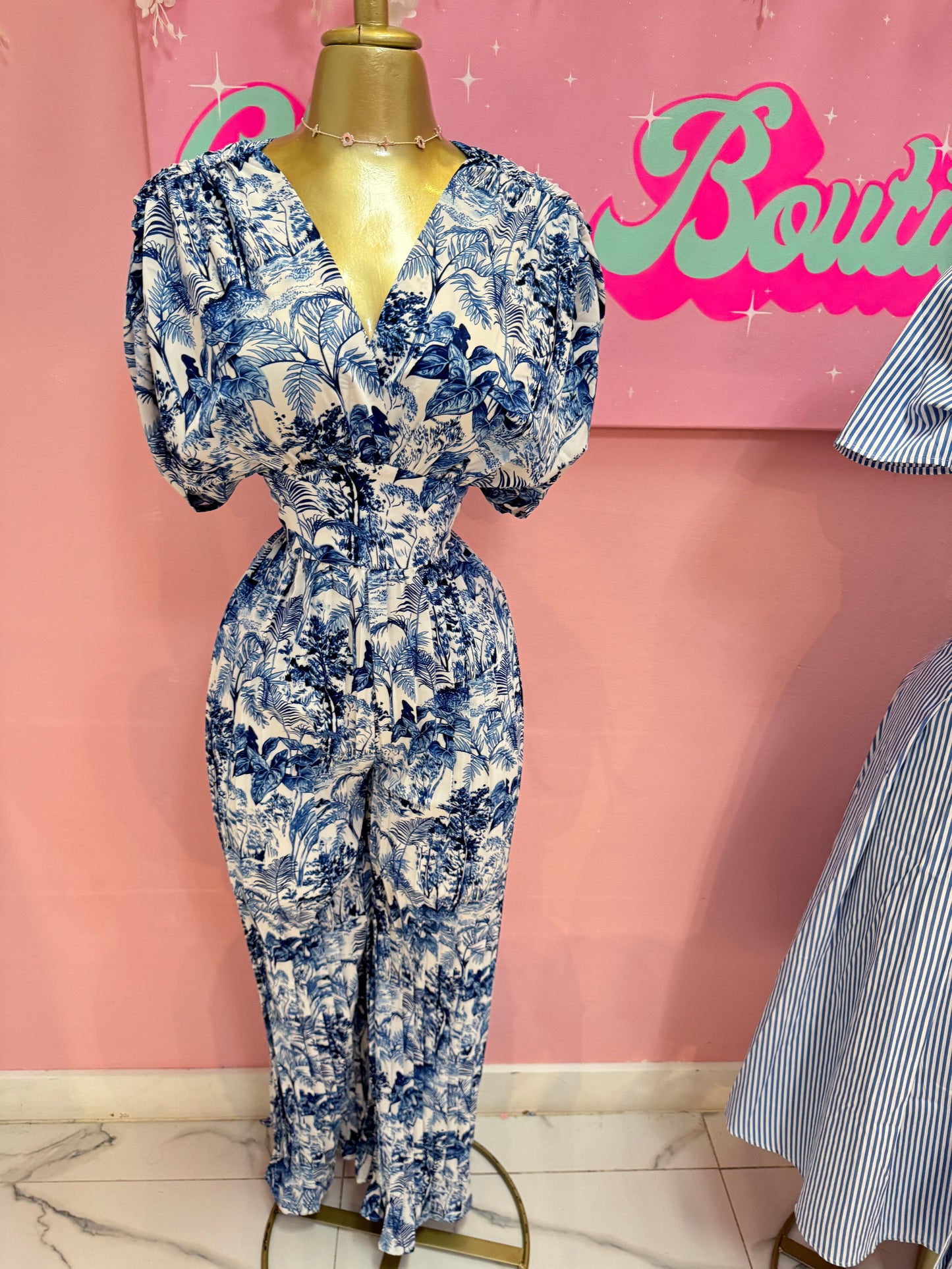 Royal Blue Floral Jumpsuit