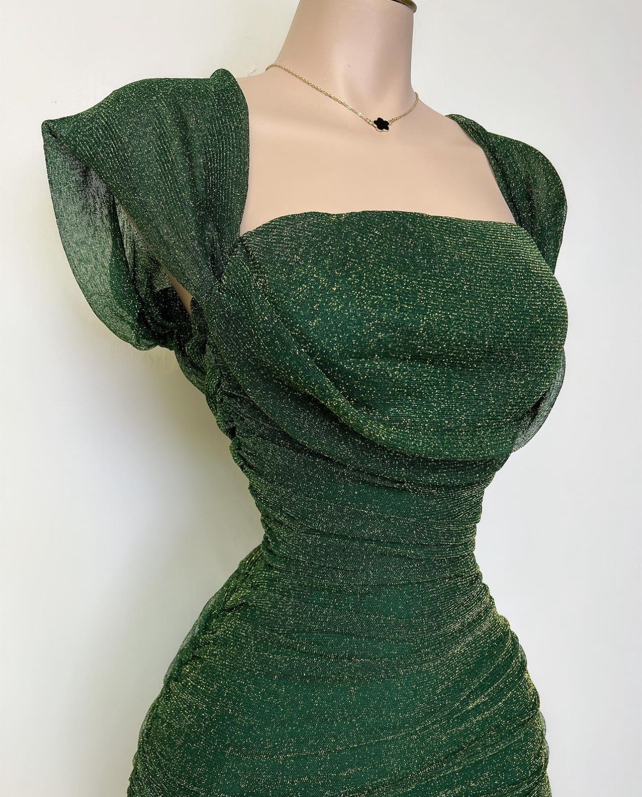 Stacy off shoulder green