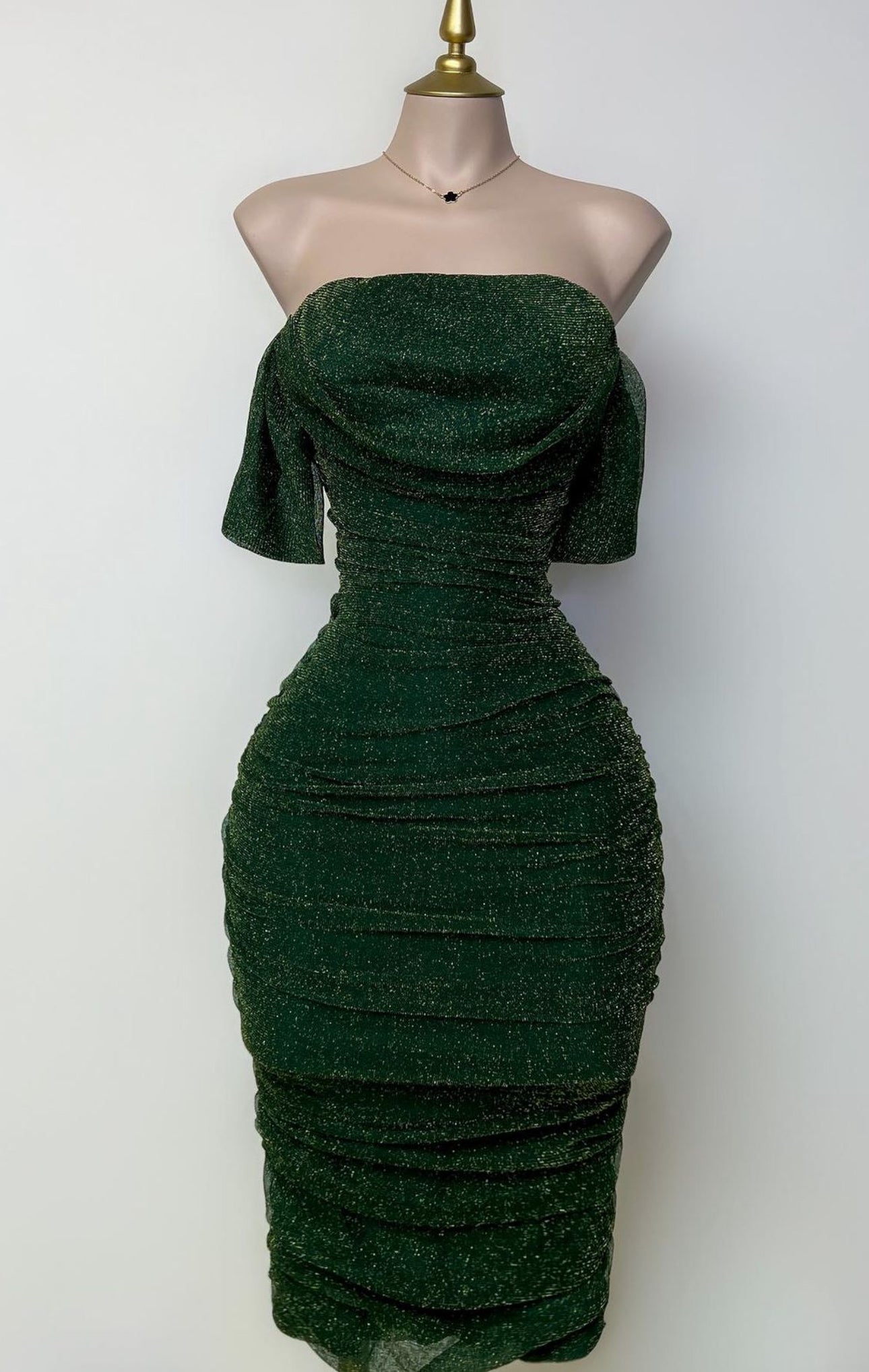 Stacy off shoulder green