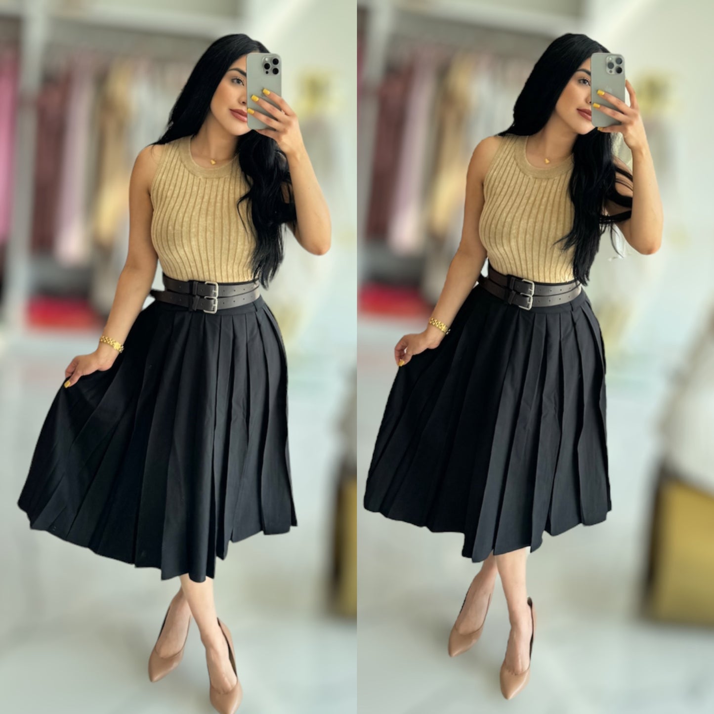 Magda Skirt with belts