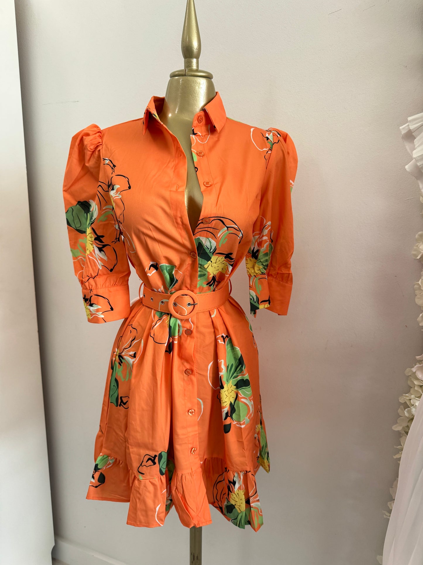 Orange Flower Dress