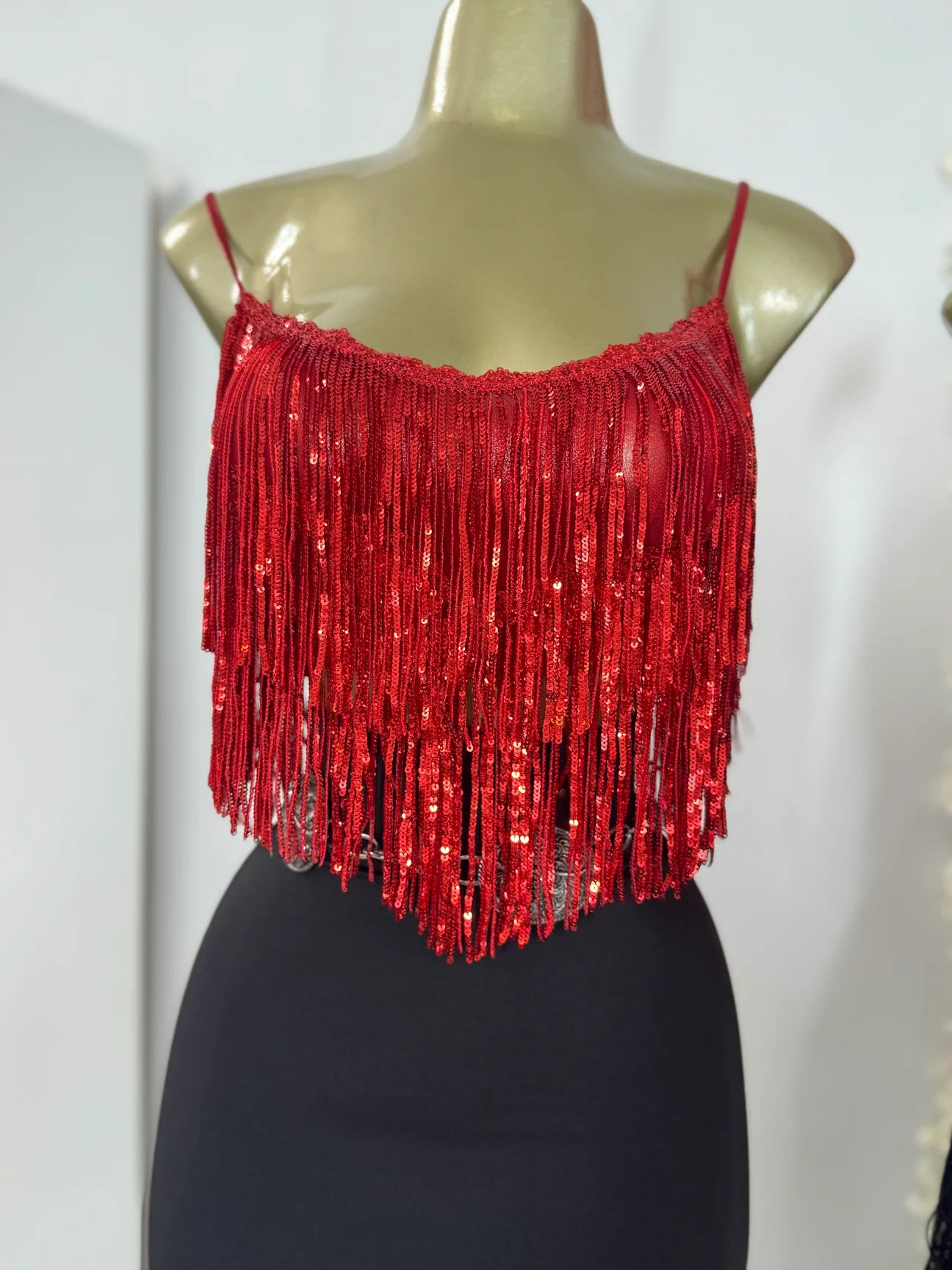 Red Crop Fringe