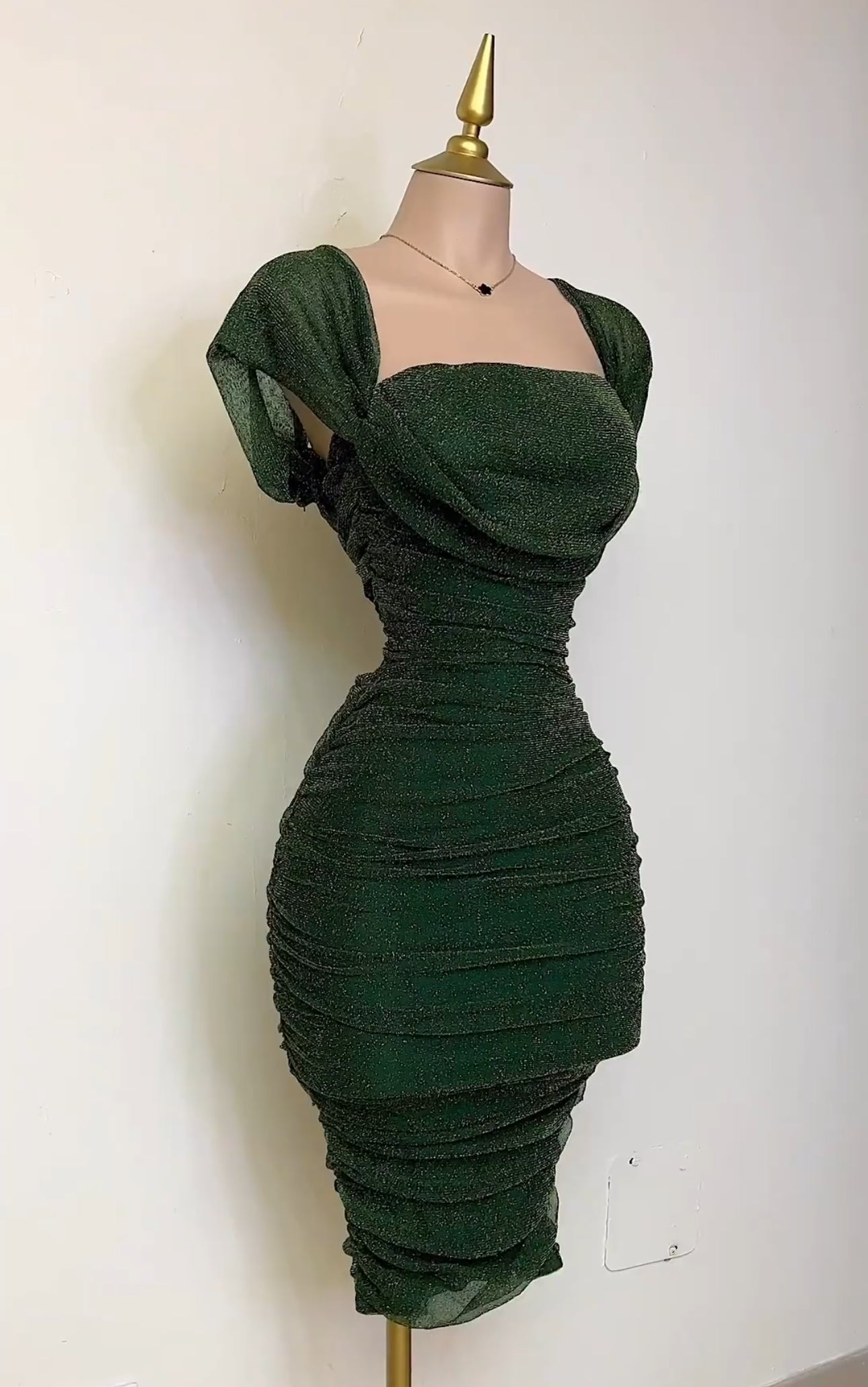 Stacy off shoulder green