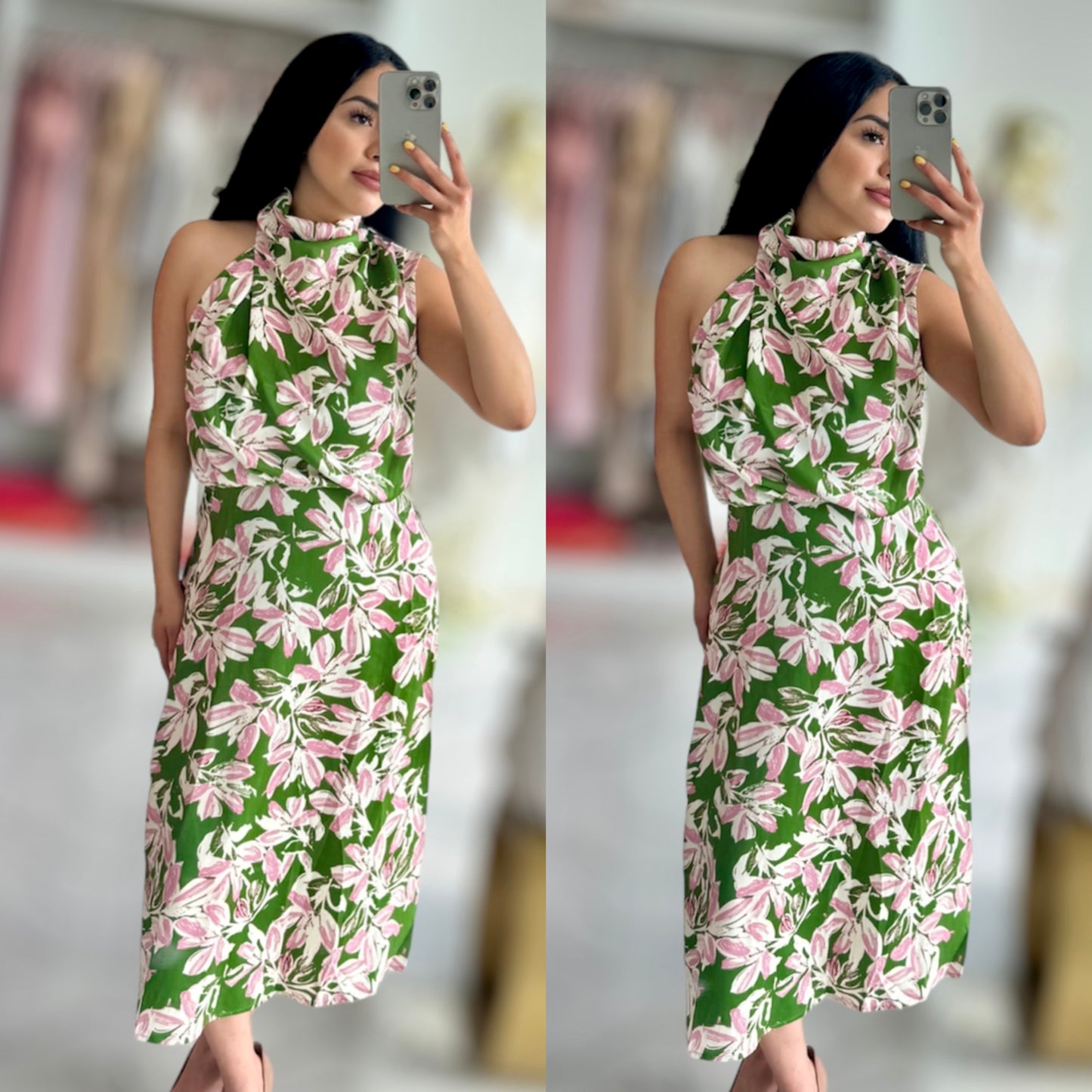 Green Floral Dress