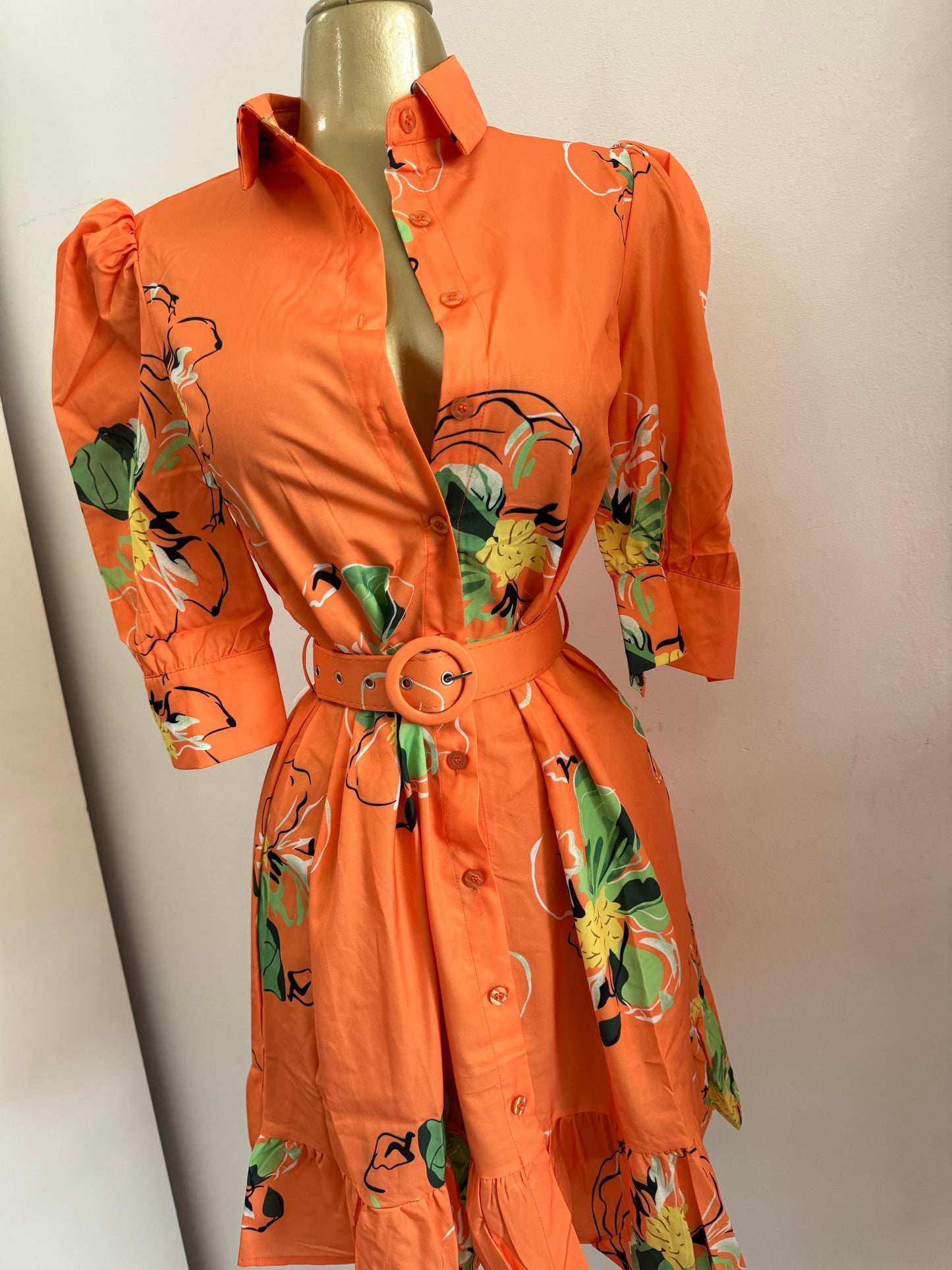 Orange Flower Dress