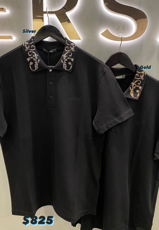 Versace Rhinestone Polo