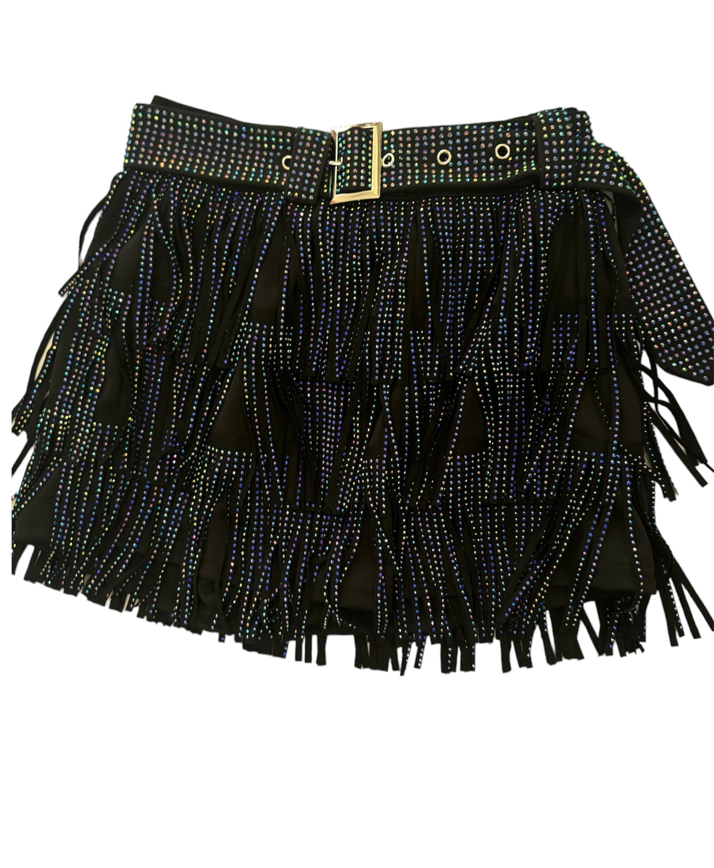 Rhinestone Fringe Skort