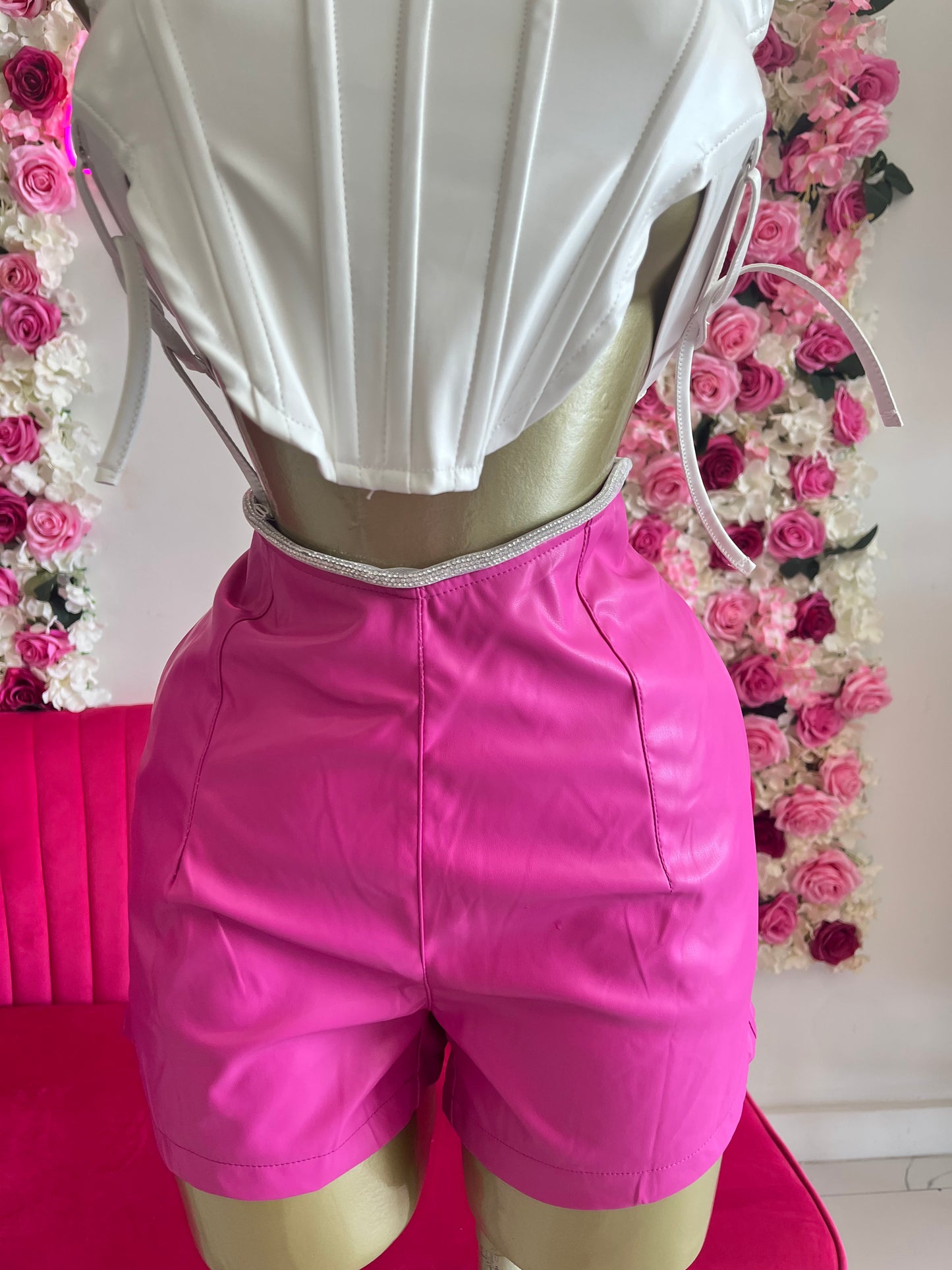 Pink Rhinestone Short