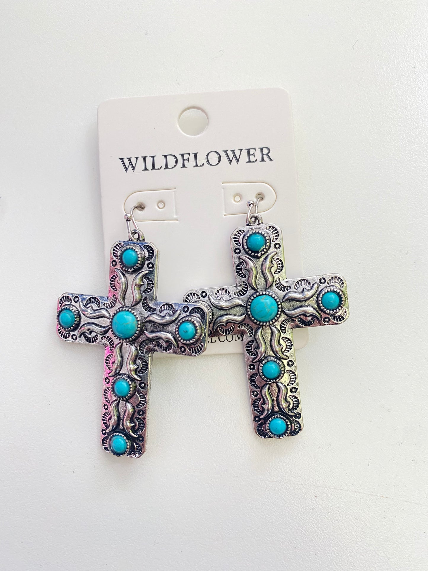 Turquoise Cross Earrings